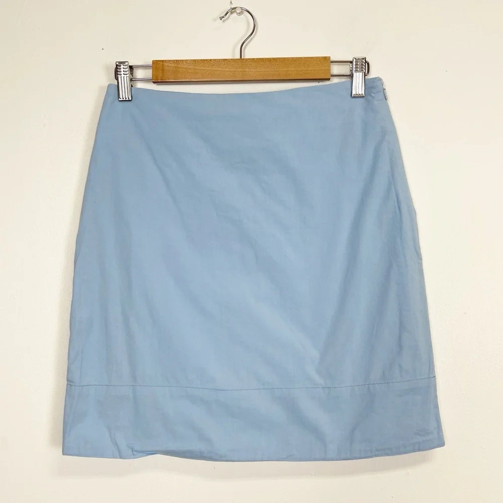 Castaway Nantucket Island Skirt Womens 0 Blue Pencil Cotton Spandex